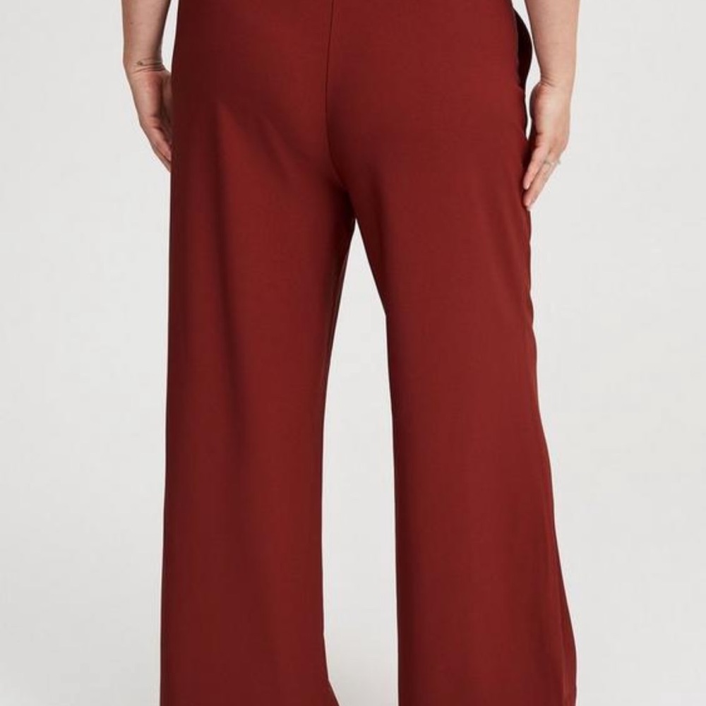 NWT, Torrid Wide Leg High-Rise Pull-On Crepe Pant 4 (4X/26) Regular, Fired Brick - Picture 5 of 8